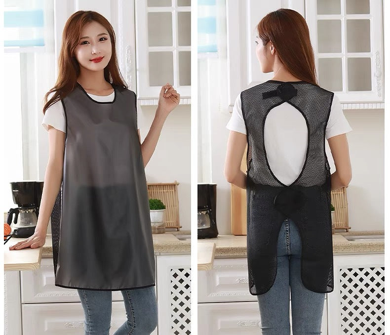 Apron tpu Waterproof oil-proof men's and women's household kitchen disposable aquatic catering work clothes sleeveless waist customizable