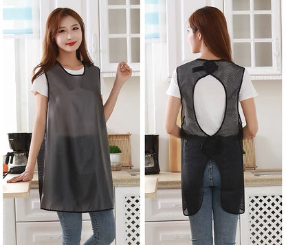 Apron tpu Waterproof oil-proof men's and women's household kitchen disposable aquatic catering work clothes sleeveless waist customizable
