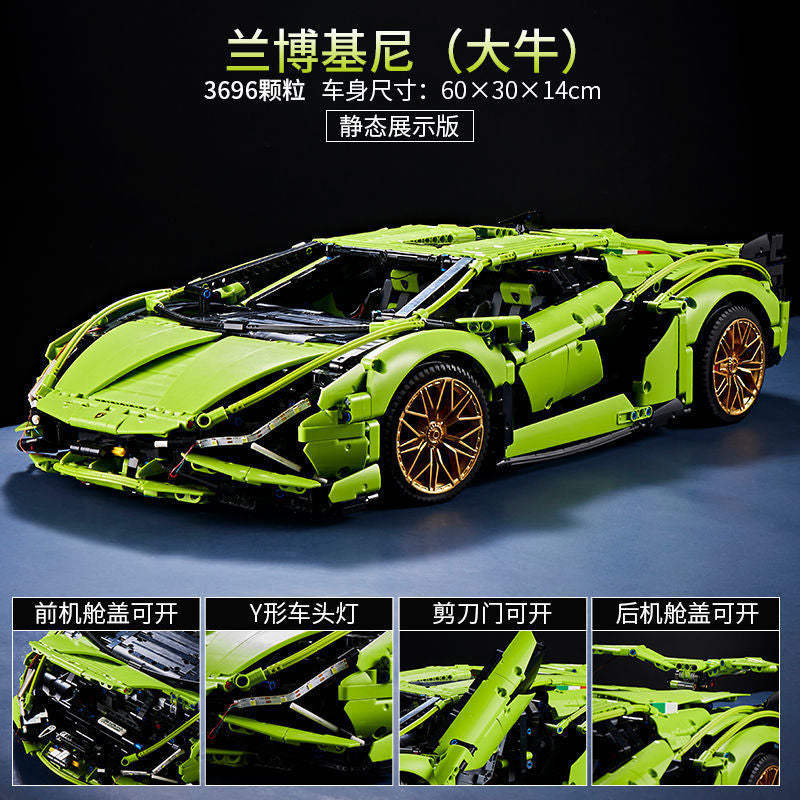 Zestaw konstrukcyjny super samochód Lamborghini / Bugatti / Range Rover — seria Technic, 2500+ elementów