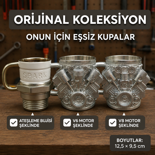 Designerski kubek w kształcie świecy zapłonowej / silnik V8 / V6