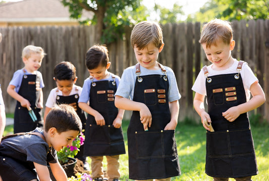Children's Apron with Multiple Pockets for Painting And Craft Activities Kids' Utility Apron for Household And Kitchen Use